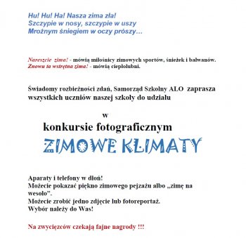 KONKURS FATOGRAFICZNY! Zima się kończy.